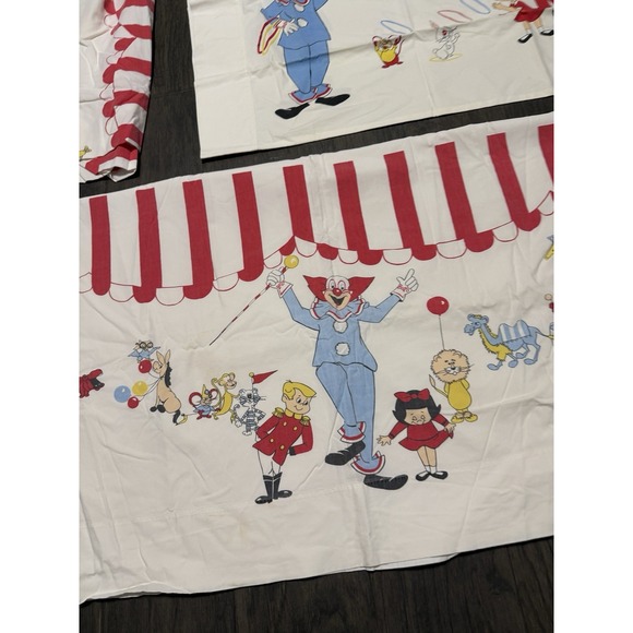 Bozo The Clown Twin Bed Sheet Set Wamsutta Bigtop Circus Vintage TV Cartoon - Picture 3 of 12